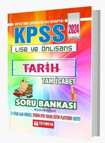 2024 KPSS Lise Ön Lisans Tam İsabet Tarih Soru Bankası - Kolektif  - Teorem Yayınları