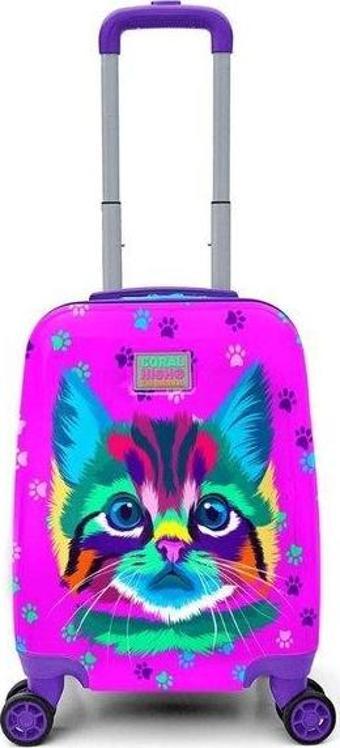 Coral High  Mini Kedi Desenli Çocuk Valizi 16717