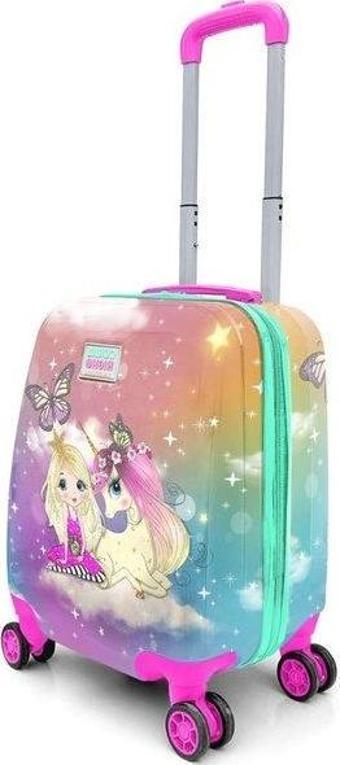 Coral High  Mini Su Yeşili Unicornlu Desenli Çocuk Valizi 16704