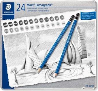 Staedtler Lumograph Kurşun Kalem 24lü Metal Kutu