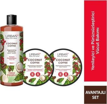 URBAN Care Body Series Coconut Coffee Yenileyici ve Pürüsüzleştirici 3'lü Set