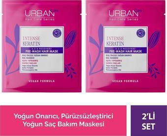 Urban Care Intense Keratin Aşırı Yıpranmış Saçlara Özel Duş Öncesi Saç Bakım Maskesi 2X50 ML-Vegan