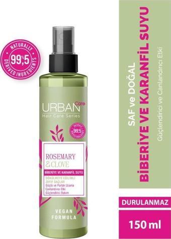 URBAN Care Rosemary & Clove Biberiye ve Karanfil Suyu % 99.5 Doğal ve Saf 150 ML