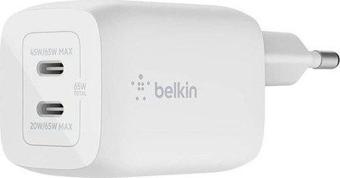 Belkin WCH013VFWH Çift Usb-C Power Delivery Gan Duvar Şarj Cihazı 65W