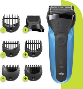 Braun 3 Serisi 310 BT BLU 3’ü1 Arada,Islak&Kuru Kullanım,Tıraş/Traş Makinesi