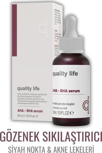 Quality Life Aha Bha Serum Canlandırıcı Cilt Tonu Eşitleyici Kırmızı Peeling Cilt Serumu %10 Aha %2 Bha Glikolik