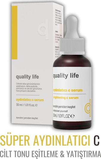 Quality Life C Vitamini Cilt Serumu Aydınlatıcı Cilt Tonu Eşitleyici Canlandırıcı Bakım Serum Askorbik Asit