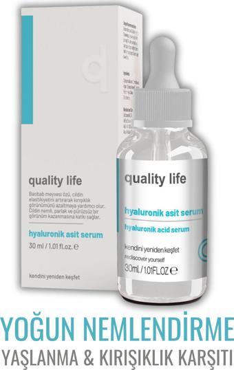 Quality Life Hyaluronik Asit Cilt Serumu Yaşlanma Ve Kırışıklık Karşıtı Nemlendirici Yenileyici Cilt Serumu