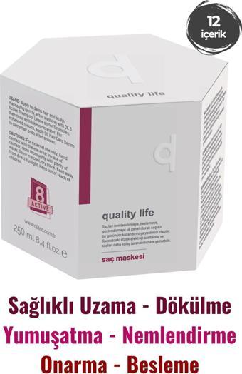 Quality Life Ql 8 Aktifli Saç Maskesi - Aşırı Yıpranmış Ve Kuru Saçlar İçin Besleyici Onarıcı Hızlı Saç Uzatma