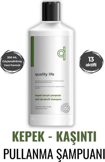 Quality Life Ql Kepek Şampuanı - 13 Aktifli Kepek Karşıtı Şampuan 300 Ml ( Kepek Önleyici Şampuan) Egzama