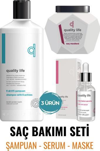 Quality Life Saç Bakım Seti - Şampuan - Serum - Saç Maskesi - Saç Bakım Ürünleri - Saç Bakımı Onarıcı Set