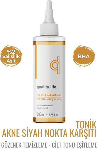 Quality Life Salisilik Asit Tonik - Gözenek Sıkılaştırıcı Sivilce ve Akne Karşıtı Siyah Nokta Temizleme - AHA BHA