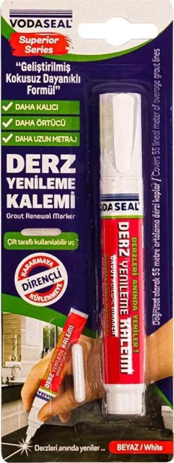 VodaSeal Kokusuz ve Suya Dayanıklı Derz Yenileme Kalemi - Beyaz