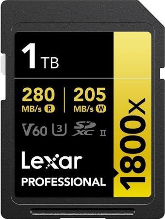 Lexar Professional 1TB 1800X 280MB/s 4K V60 SD Hafıza Kartı