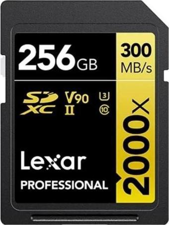 Lexar Professional 256GB 2000X 300MB/s 8K V90 SD Hafıza Kartı