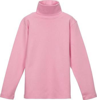 Pembe Basic Unisex Çocuk Tam Balıkçı Yaka Uzun Kollu Tişört