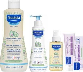 Mustela Papatya Özlü Gentle Şampuan 500 Ml +Vücut Losyonu 300 Ml + Bebek Yağı 100 Ml + Pişik Kremi 50 Ml - 4'LÜ SET