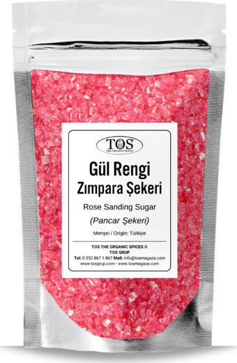 Gül Rengi Zımpara Şekeri 1 kg Rose Sanding Sugar