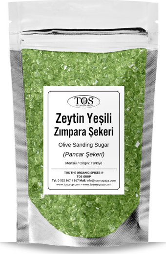 Zeytin Yeşili Zımpara Şekeri 250 gr Olive Green Sanding Sugar