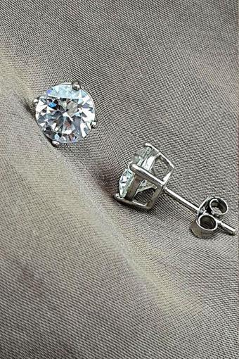SKY DIAMOND Gümüş Tektaş küpe 6 mm 