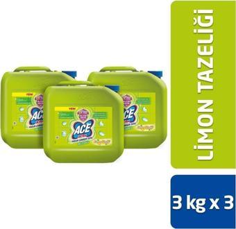 Ace Ultra Yoğun Kıvamlı Çamaşır Suyu Limon Tazeliği 3 Kg X 3 Adet