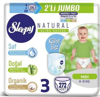 Sleepy Natural Külot Bez Midi 3 No 68 Li X 4 Adet