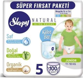 Sleepy Natural Mega Paket Junior 5 Beden Külot Bez 100 Adet