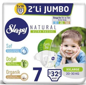 Sleepy Natural Ultra Hassas 7 Xxlarge Bebek Bezi 32'Li 8681212063773