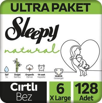 Sleepy Natural Ultra Paket Bebek Bezi 6 Numara Xlarge 128 Adet