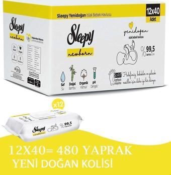 Sleepy Yenidoğan Newborn Islak Mendil 12X40Lı (480 Yaprak)