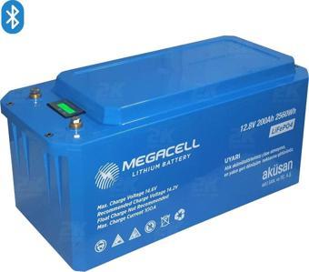 MEGACELL 12.8V 200Ah Bluetooth LiFePO4 ABS Lityum Akü