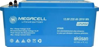 MEGACELL-LiFePO4 ABS 12,8V 220Ah Lityum Demir Fosfat Akü