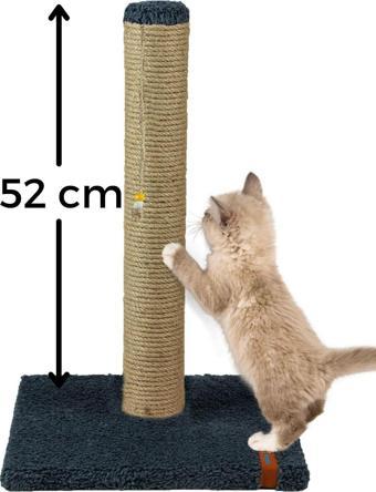 Pugalo 52 cm Lüx Tırmalama Tahtası Catnipli Jüt Tırmalama Antrasit