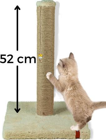Pugalo 52 cm Lüx Tırmalama Tahtası Catnipli Jüt Tırmalama Krem