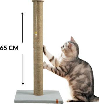 Pugalo 65 cm Büyük Kedi Tırmalam Tahtası Catnipli Uzun Tırmalama Tahtası Gri