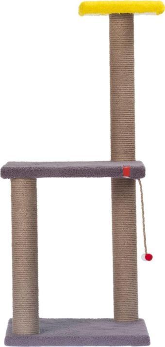 Pugalo 82 cm Antrasit İki Katlı Kedi Tırmalama Tahtası Catnipli Tırmalama Tahtası