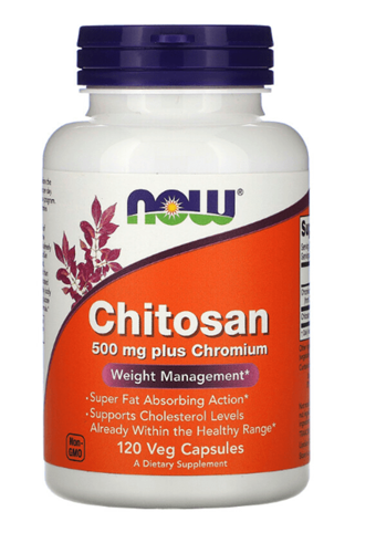 NOW Chitosan Plus Chromium, 500 mg, 120 Veg Capsul