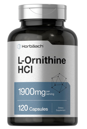 Horbäach L Ornithine HCl  1900mg  120 Quick Release Capsul