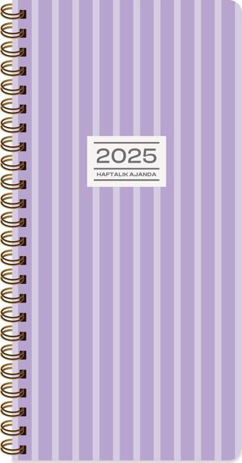 Keskin 2025-8*16 Haftalık Spiralli Cep Ajandası - Çizgi