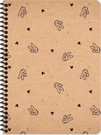 Mickey Mouse 16.5x22.5 Çizgili Kraft Kapaklı Defter No:2