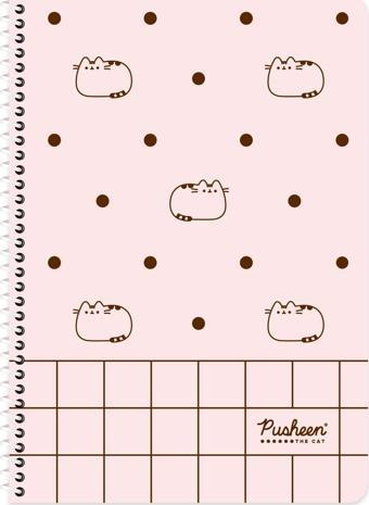 Pusheen A4 Çizgili Spiralli Karton Kapak Defter No:3 80 Yp.