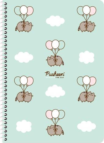 Pusheen A4 Kareli Spiralli Karton Kapak Defter No:4 80 Yp 