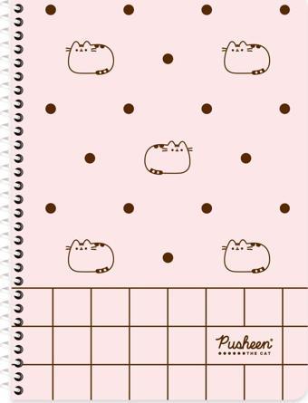 Pusheen Kareli Spiralli Karton Kapak Defter No:3 16,5*22,5 80 Yp