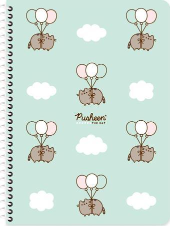 Pusheen Kareli Spiralli Karton Kapak Defter No:4 16,5*22,5 80 Yp