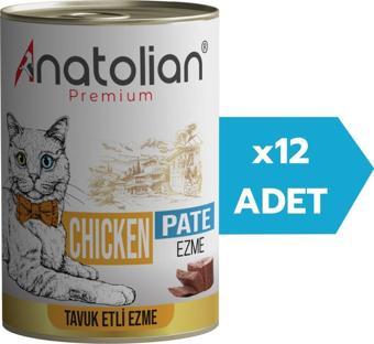 Anatolian Premium Adult Chicken Pate Tavuklu Ezme Yetişkin Kedi Konservesi 400 gr x 12 Adet