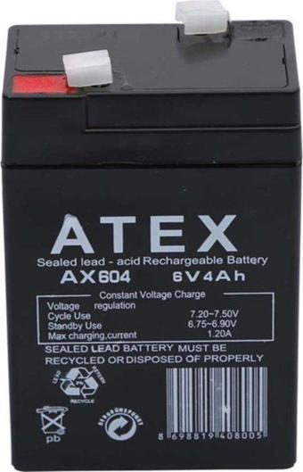 6V4Ah/20HR ATEX VALVE REGULATED RECHARGEABLE BATTARY - 6 VOLT 4 AMPER AKÜ ŞARJ EDİLEBİLİR.