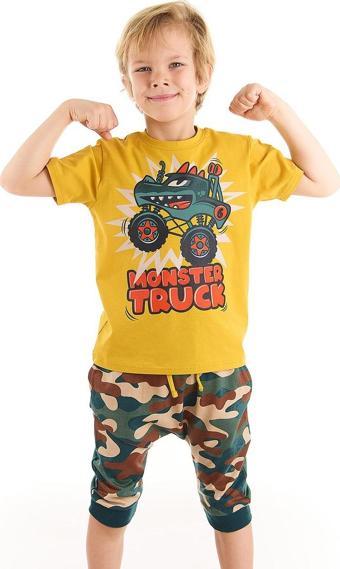 Monster Truck Erkek Çocuk T-shirt Kapri Şort Takım