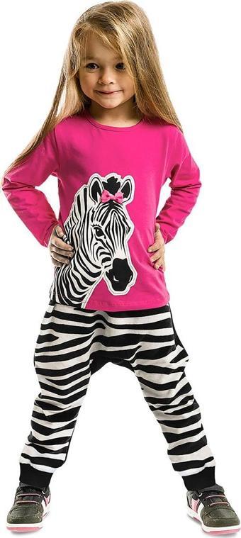 Zebra Fashion Kız Çocuk Kışlık T-shirt Pantolon Takım