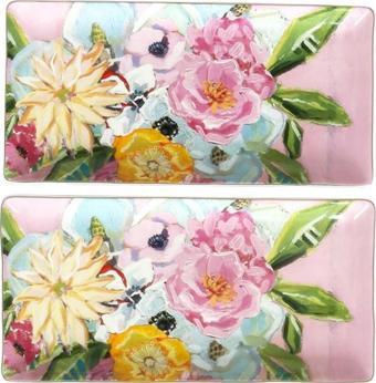 LuckyArt Peony Bone 2'li Servis Tabağı 27 cm