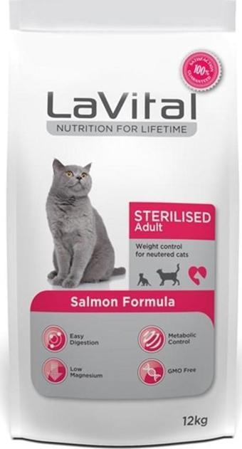 Lavital Somon Balıklı Kısırlaştırılmış Kedi Maması 12 kg